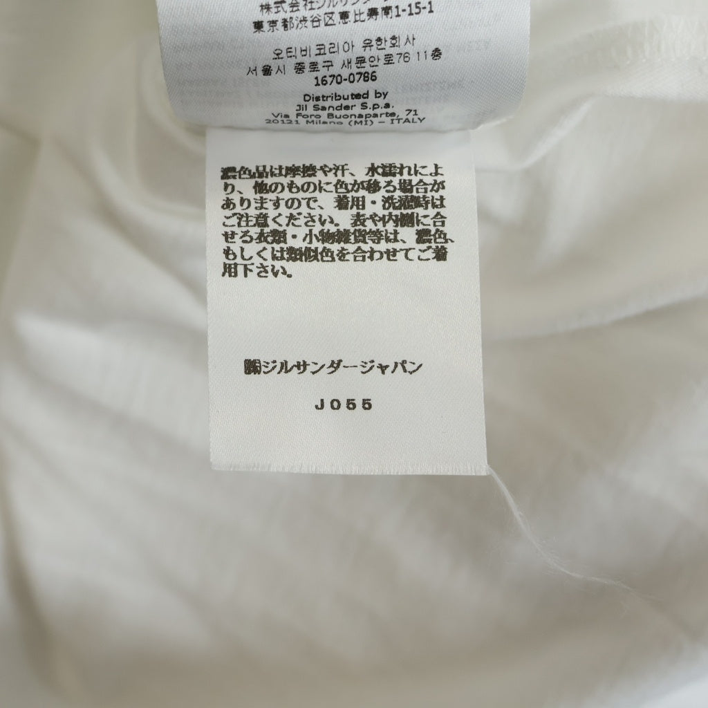 JIL SANDER(ジルサンダー) 23SS モックネック オーバーサイズ 半袖Tシャツ カットソー ホワイト J21GC0005 J45084