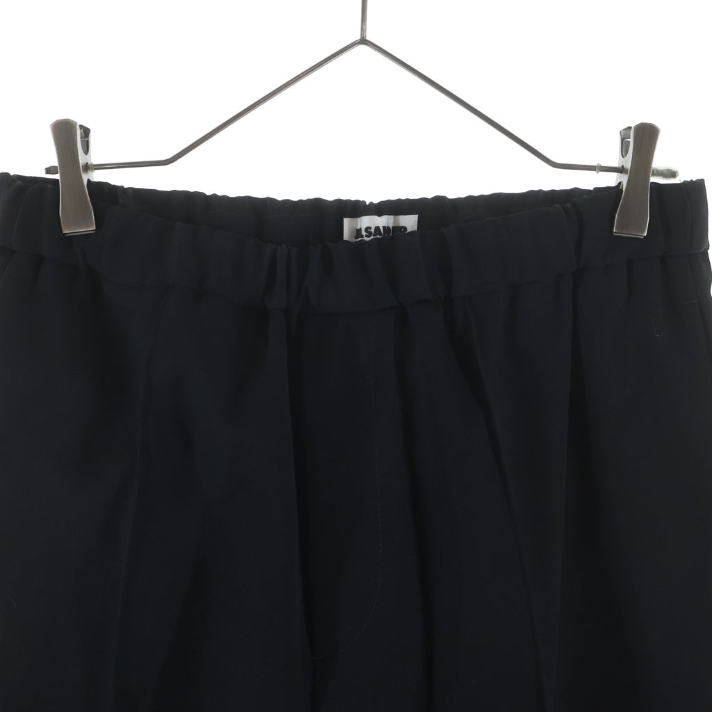 JIL SANDER(ジルサンダー) 24AW TROUSER ポリエステルギャバジン テーパード トラウザー イージーパンツ スラックスパンツ ブラック J21KA0012 J40002