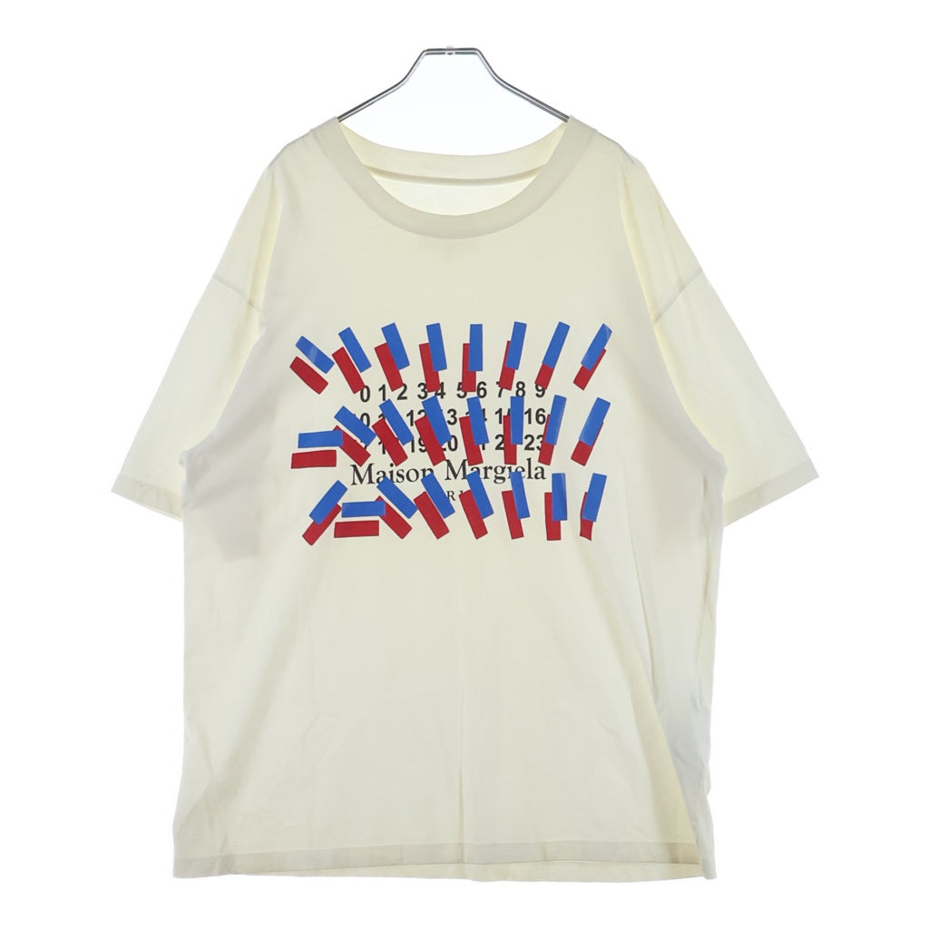 Maison Margiela(メゾンマルジェラ) 21SS TAPE LOGO テープロゴプリント クルーネック 半袖Tシャツ カットソー ホワイト S30GC0732