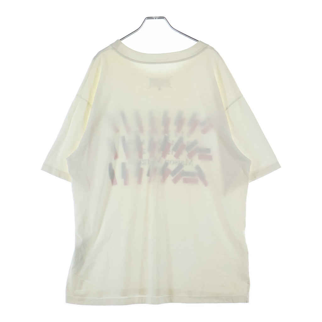 Maison Margiela(メゾンマルジェラ) 21SS TAPE LOGO テープロゴプリント クルーネック 半袖Tシャツ カットソー ホワイト S30GC0732