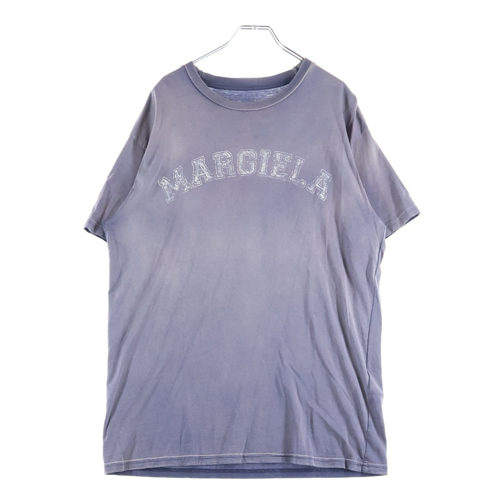 Maison Margiela(メゾンマルジェラ) 23SS ヴィンテージ加工 ロゴプリント クルーネック 半袖Tシャツ カットソー パープル S51GC0519