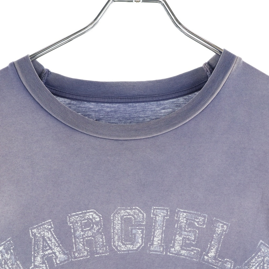 Maison Margiela(メゾンマルジェラ) 23SS ヴィンテージ加工 ロゴプリント クルーネック 半袖Tシャツ カットソー パープル S51GC0519