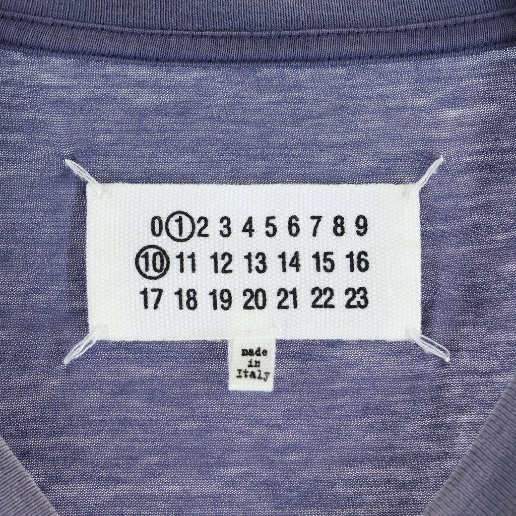Maison Margiela(メゾンマルジェラ) 23SS ヴィンテージ加工 ロゴプリント クルーネック 半袖Tシャツ カットソー パープル S51GC0519