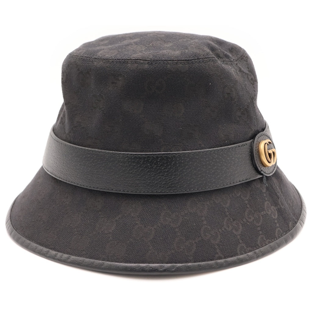 GUCCI(グッチ) GGキャンバス バケットハット 帽子 ブラック 576587 4HG53 レディース