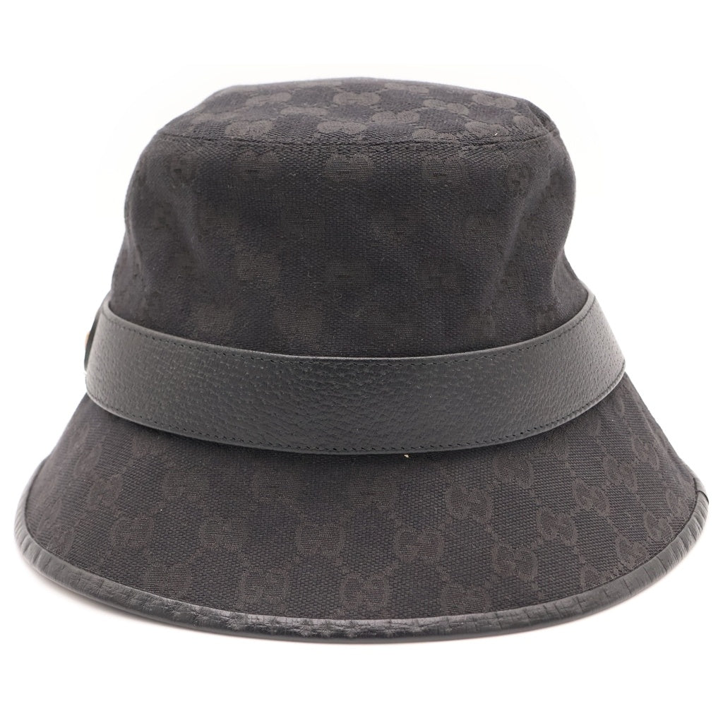 GUCCI(グッチ) GGキャンバス バケットハット 帽子 ブラック 576587 4HG53 レディース