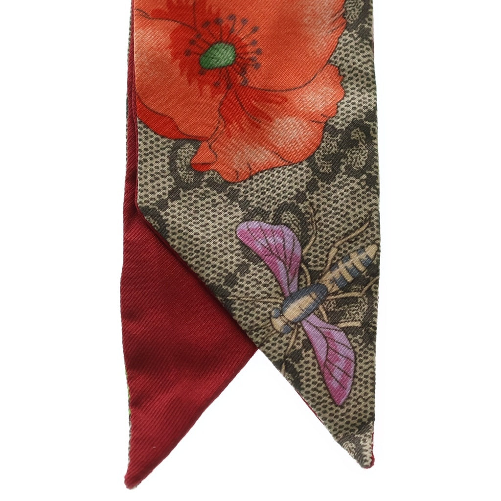 GUCCI(グッチ) GG総柄 シルクスカーフ ブラウン