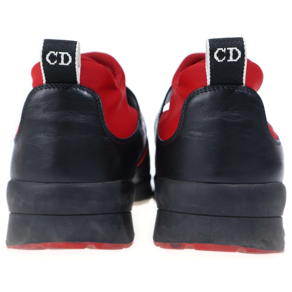 Dior HOMME(ディオールオム) レザーモンクストラップ メッシュ ローカットスニーカー ブラック/レッド