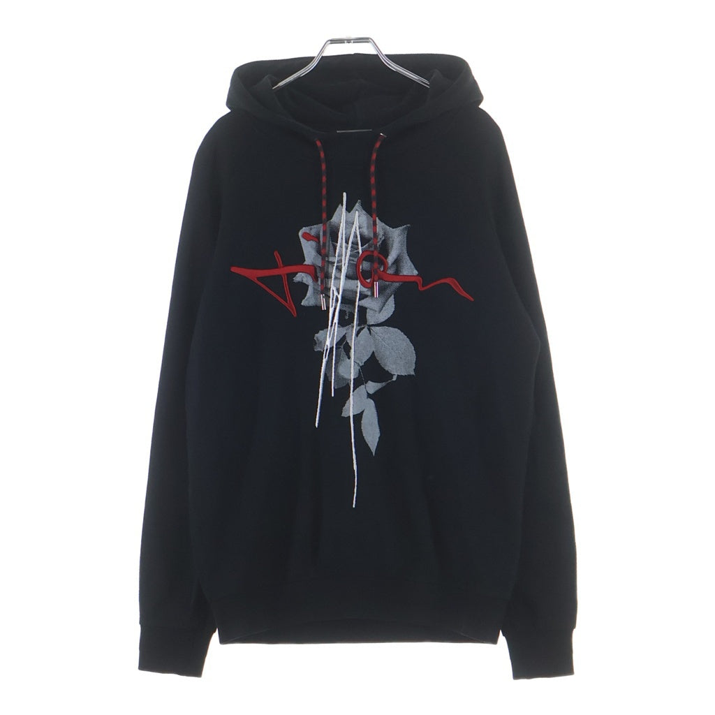 Dior HOMME(ディオールオム) 16AW ローズ 刺繍 レーヨン ボンディング プルオーバーパーカー ブラック 633J633WI418