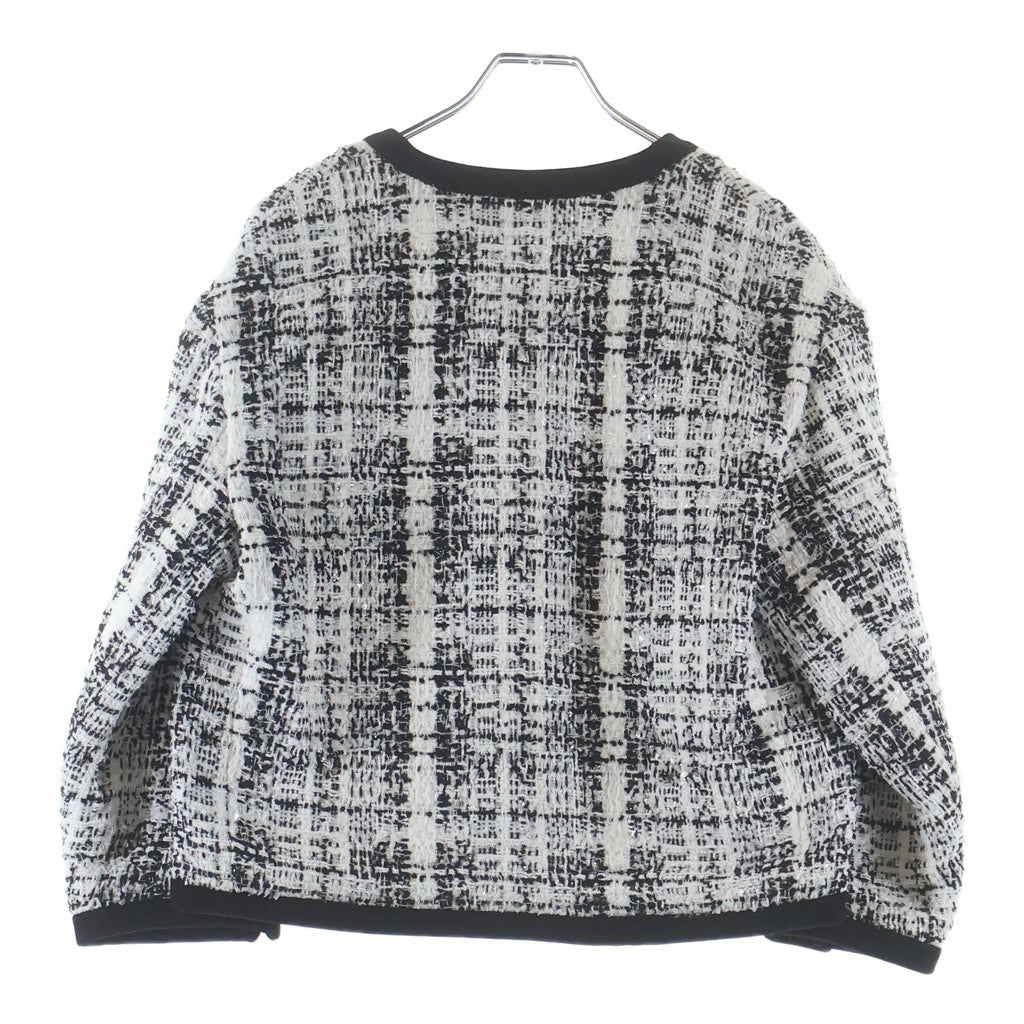 LOUIS VUITTON(ルイヴィトン) 25SS 中綿入り ツイードジャケット レディース ブラック/ホワイト RW251WB UIQ FSVE20