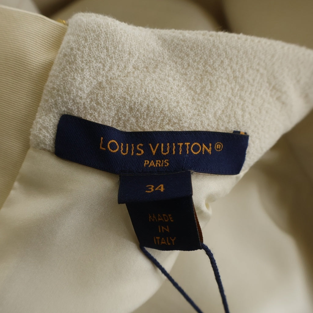 LOUIS VUITTON(ルイヴィトン) 23SS チェーン装飾 ロングスリーブ モックネックドレス ホワイト RW232W AAR FPDR47 レディース