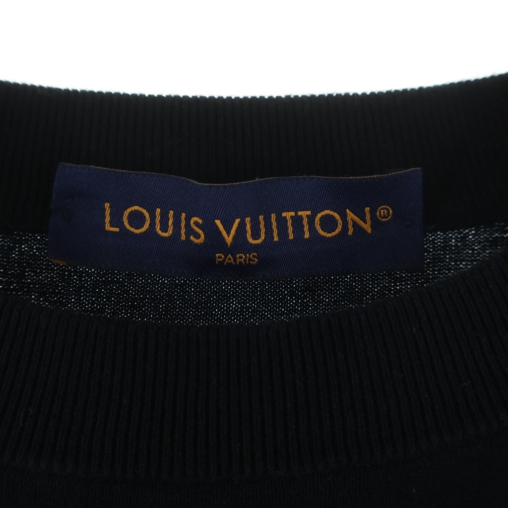 LOUIS VUITTON(ルイヴィトン) 24AW モノグラム ロゴ刺繍 セーター 薄手 ニットウェア ブラック RM242MQ Z34 HRN43W