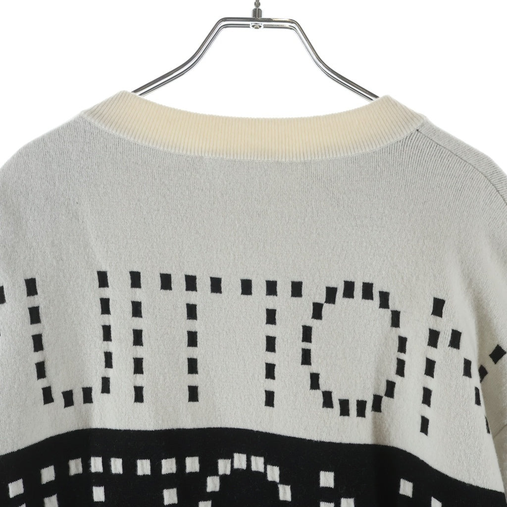 LOUIS VUITTON(ルイヴィトン) 23SS 総柄ロゴ ショルダーボタン ニットセーター レディース ホワイト/ブラック RW231D U39 FOKL20