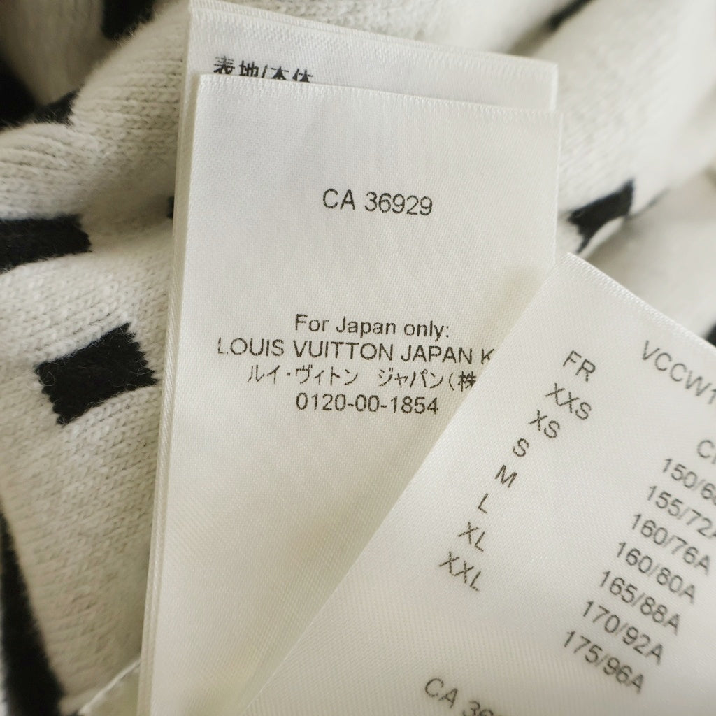 LOUIS VUITTON(ルイヴィトン) 23SS 総柄ロゴ ショルダーボタン ニットセーター レディース ホワイト/ブラック RW231D U39 FOKL20
