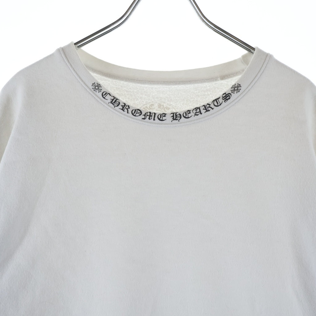 CHROME HEARTS クロムハーツ SWTSHRT PLVR ネックロゴプリント クルーネック スウェットトレーナー ホワイト CHROME HEARTS(クロムハーツ) SWTSHRT PLVR ネックロゴプリント クルー