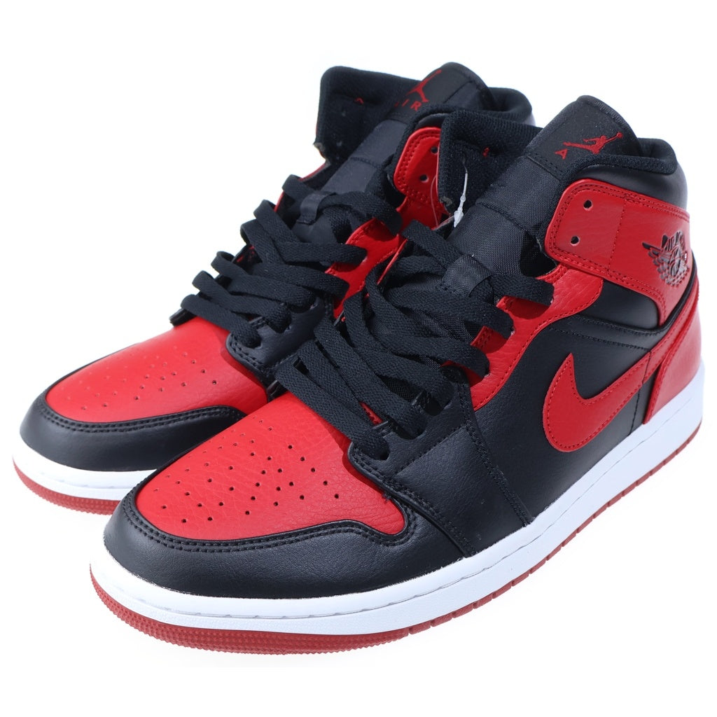 NIKE(ナイキ) AIR JORDAN 1 MID BRED 554724-074 エアージョーダン1 ブレッド ミッドスニーカー シューズ ブラック/レッド US10/28cm