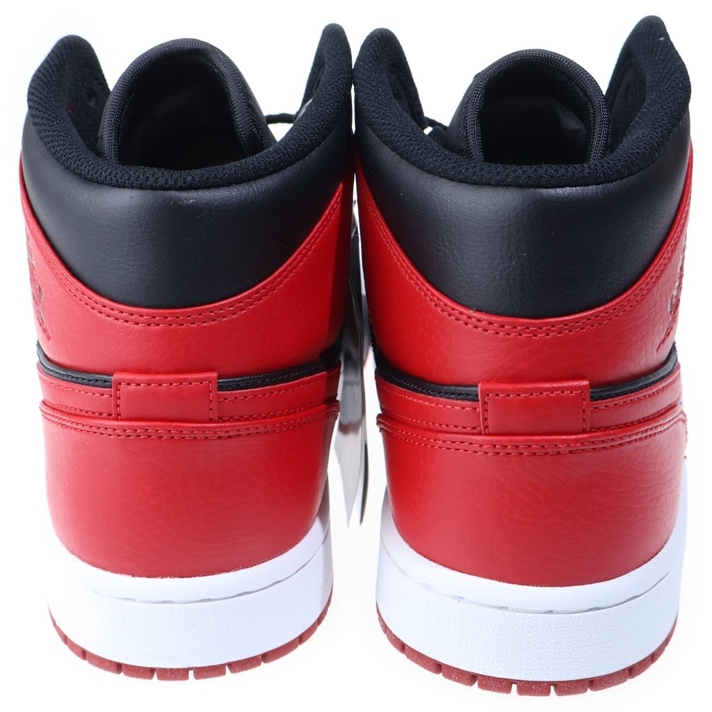 NIKE(ナイキ) AIR JORDAN 1 MID BRED 554724-074 エアージョーダン1 ブレッド ミッドスニーカー シューズ ブラック/レッド US10/28cm
