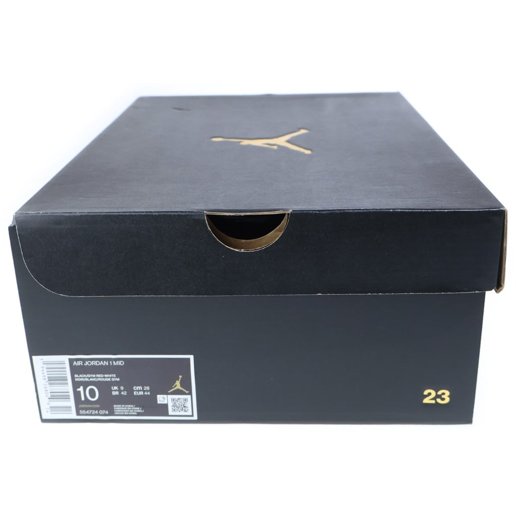 NIKE(ナイキ) AIR JORDAN 1 MID BRED 554724-074 エアージョーダン1 ブレッド ミッドスニーカー シューズ ブラック/レッド US10/28cm