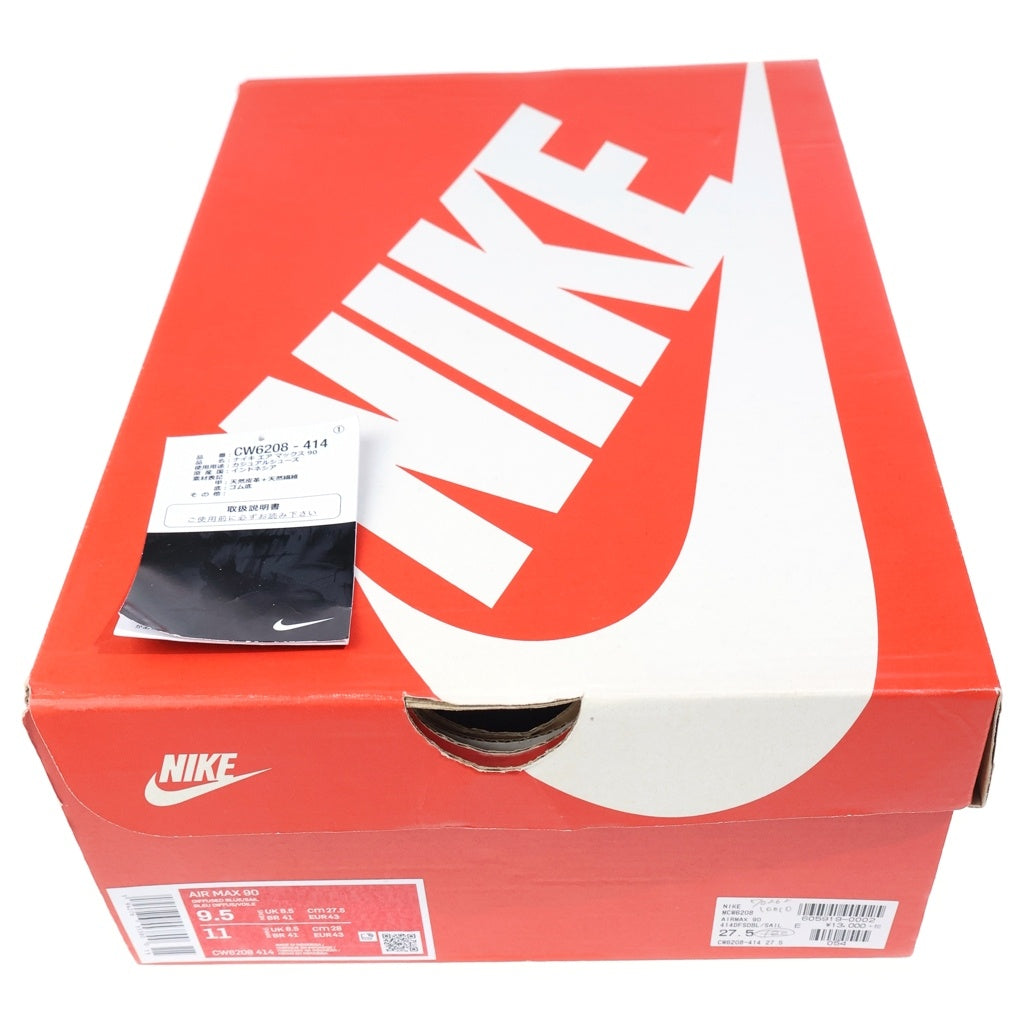 NIKE(ナイキ) AIR MAX 90 DIFFUSED BLUE SAILMIDNIGHT NAVY OBSIDIAN MIST エアマックス90 ローカットスニーカーネイビー US9.5/27.5cm CW6208-414