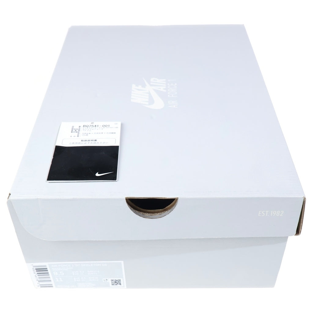NIKE(ナイキ) AIR FORCE 1 07 SKELETON QS エアフォース スケルトン ローカットスニーカー ブラック US9.5/27.5cm BQ7541-001