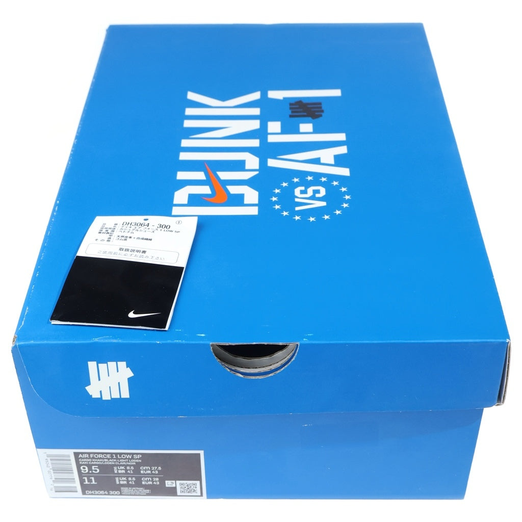 NIKE(ナイキ) ×UNDEFEATED AIR FORCE 1 LOW SP アンディフィーテッド エアフォース1 ローカットスニーカー カーキ US9.5/27.5cm DH3064-300