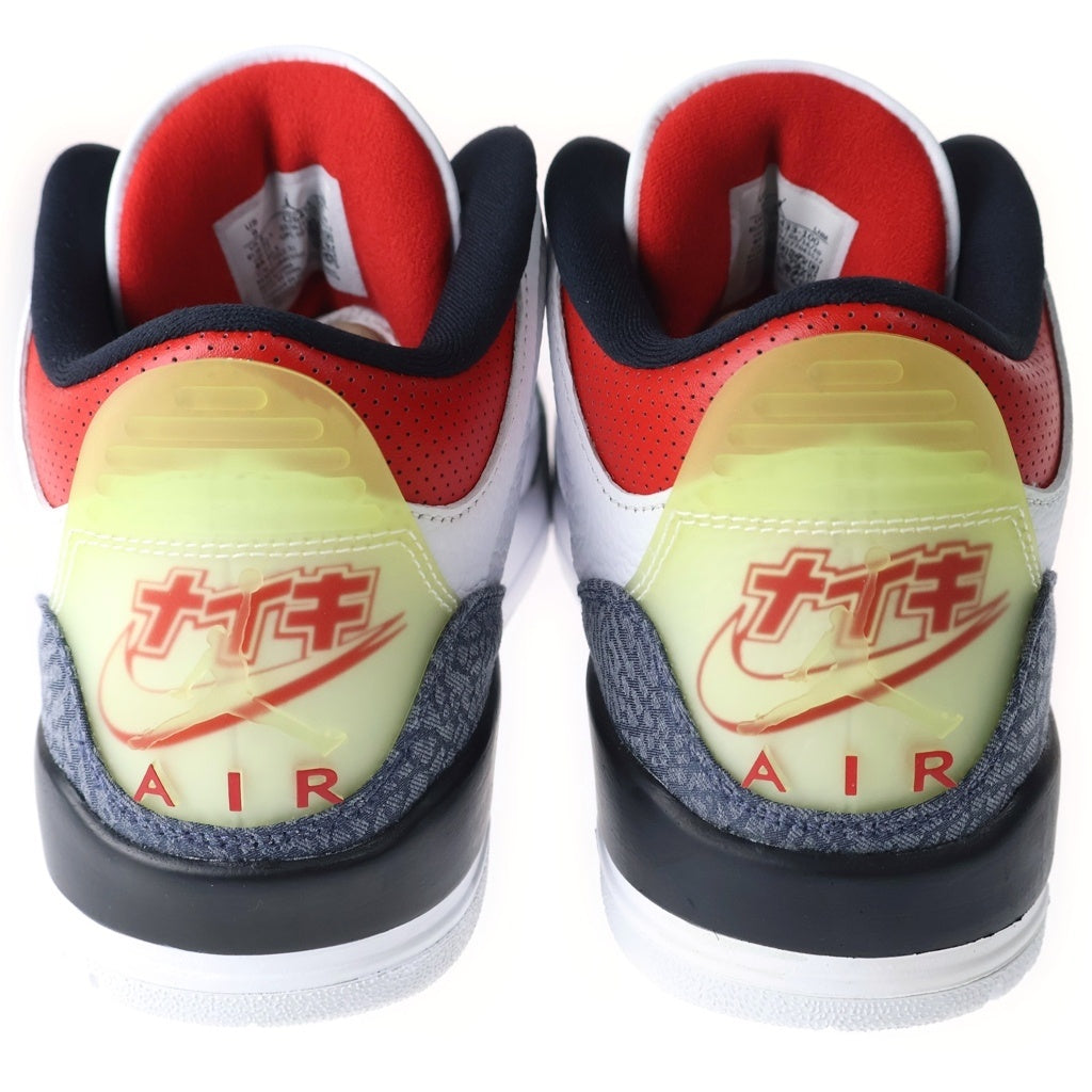 NIKE(ナイキ) Air Jordan 3 Retro SE-T CO JP Fire Red Denim エアジョーダン3 レトロ SE-T CO JP ファイヤー レッド デニム スニーカー US9/27cm ホワイト CZ6433-100