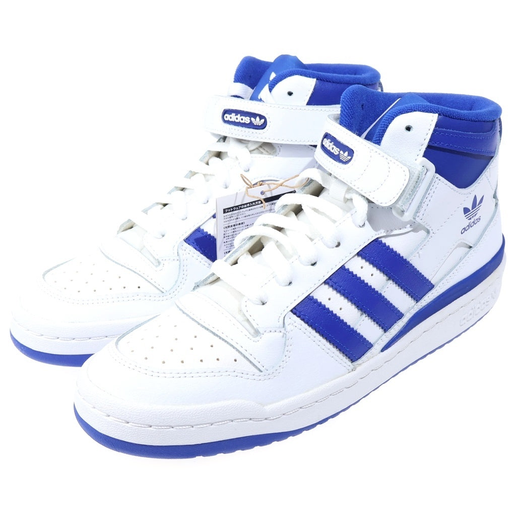 adidas(アディダス) FORUM MID フォーラム ホワイト/ブルー ミッドカットスニーカー US9/27cm FY4976