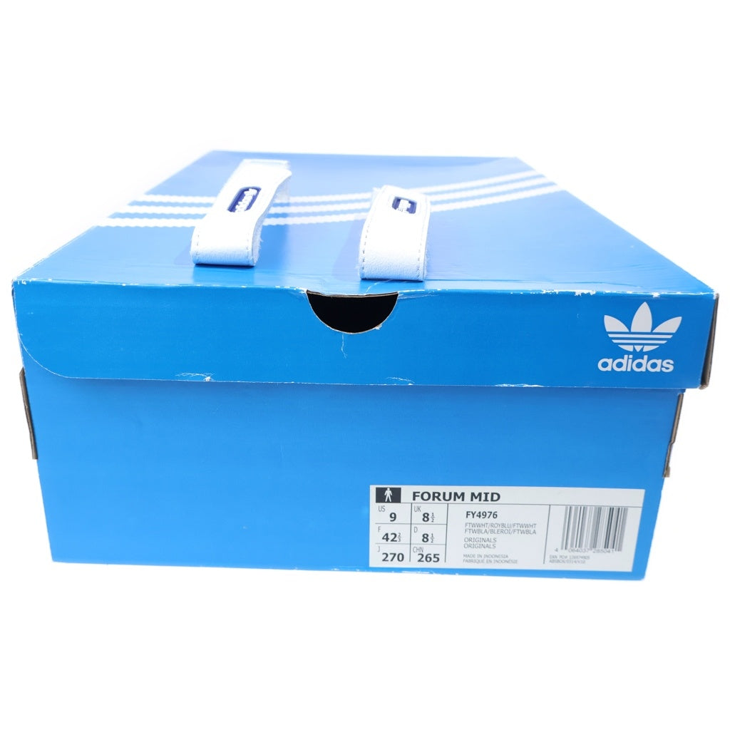 adidas(アディダス) FORUM MID フォーラム ホワイト/ブルー ミッドカットスニーカー US9/27cm FY4976
