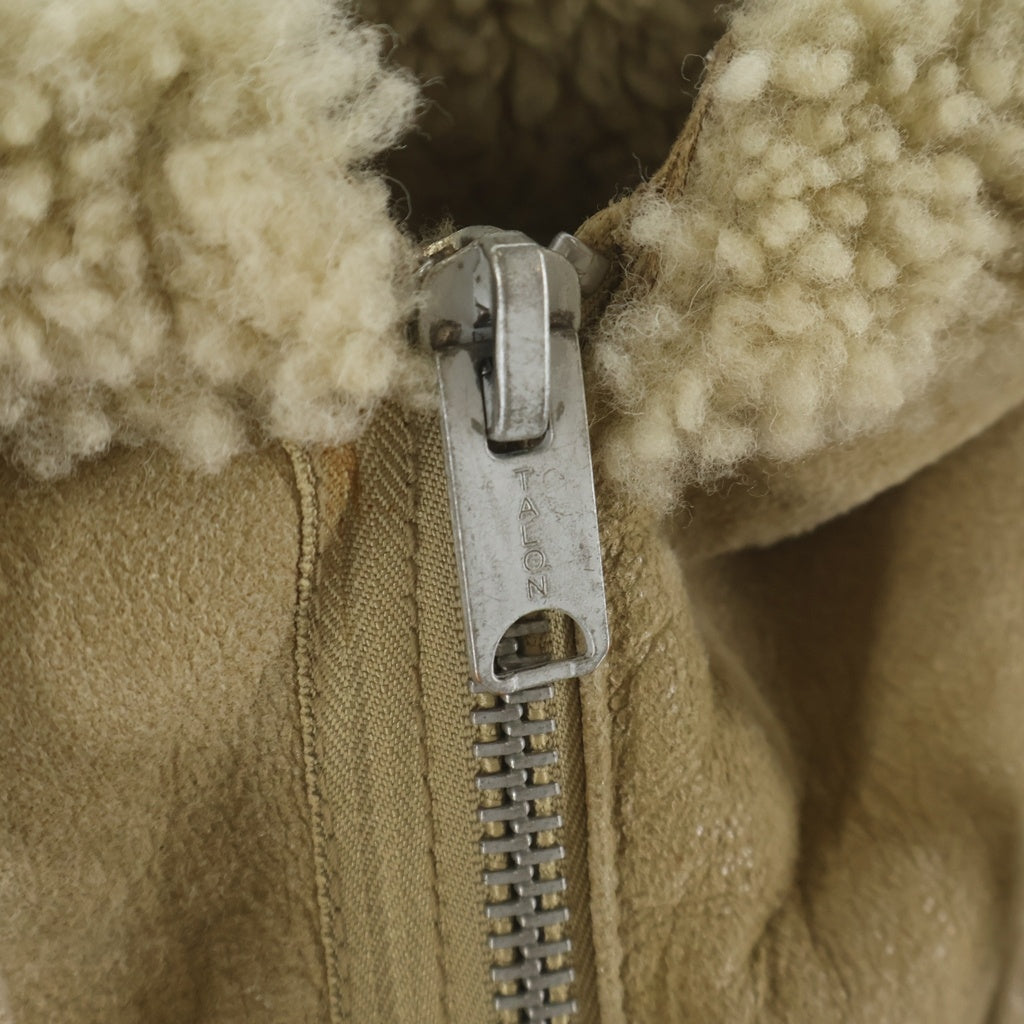 adidas YEEZY SEASON 3(イージー　シーズンスリー) ラムレザー ジップアップ フーデッド ムートンジャケット ダメージ加工 コート ベージュ