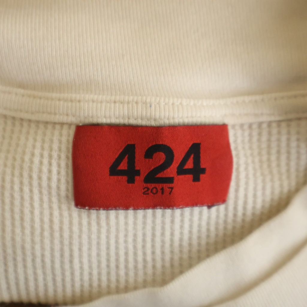 424(フォートゥーフォー) レイヤード ワッフル サーマル 長袖Tシャツ アイボリー