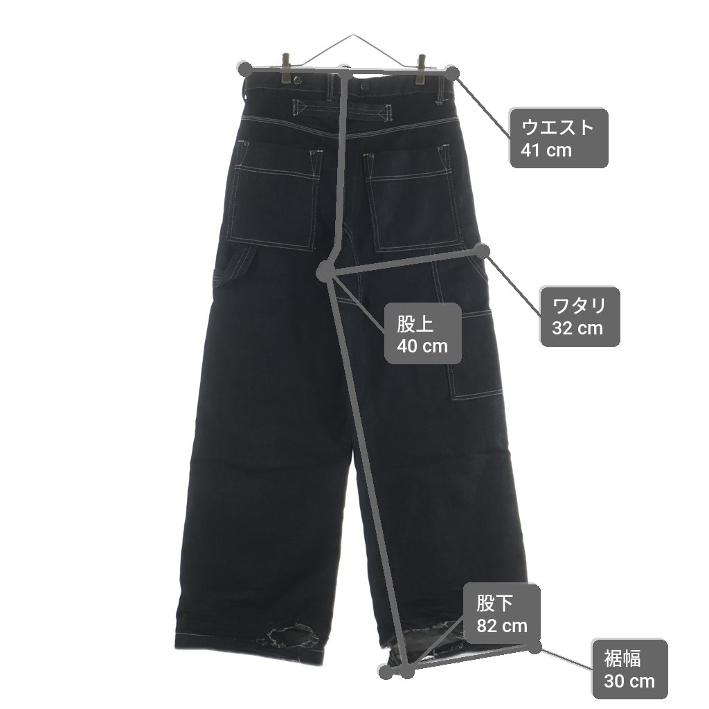 NO BRAND(ノーブランド) BRYAN JIMENEZ ブライヤンヒメネス PANELED DENIM ダブルニー デニム バギーカーペンターパンツ インディゴ BJ22P02-S