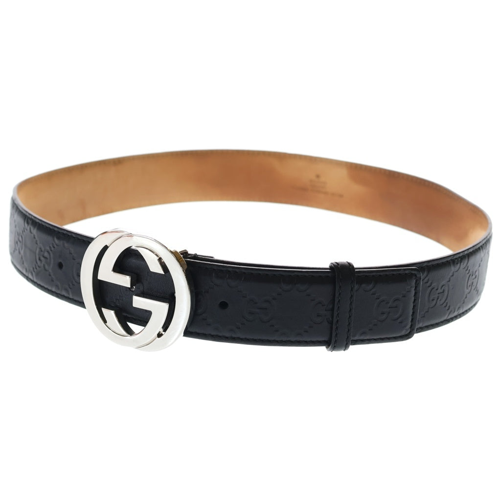 GUCCI(グッチ) GG インターロッキング レザーベルト ブラック 85/34