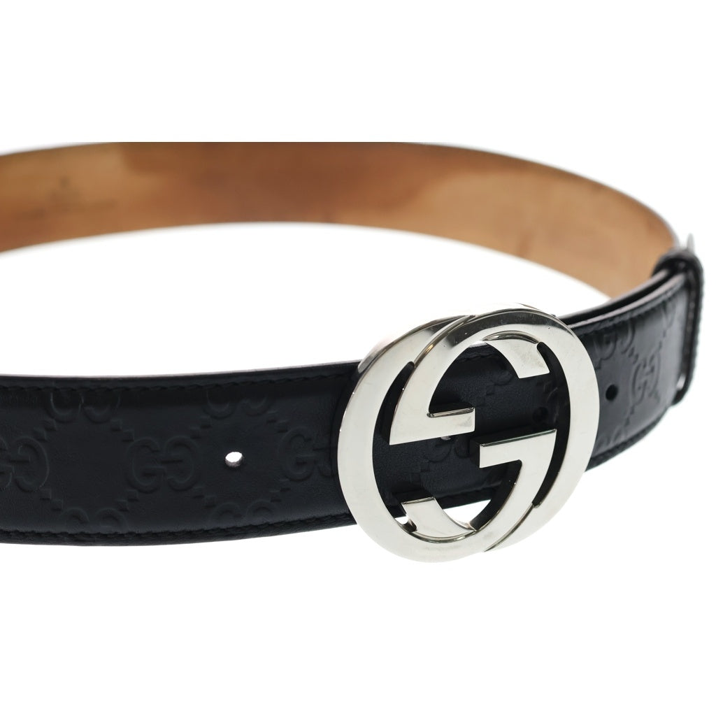 GUCCI(グッチ) GG インターロッキング レザーベルト ブラック 85/34