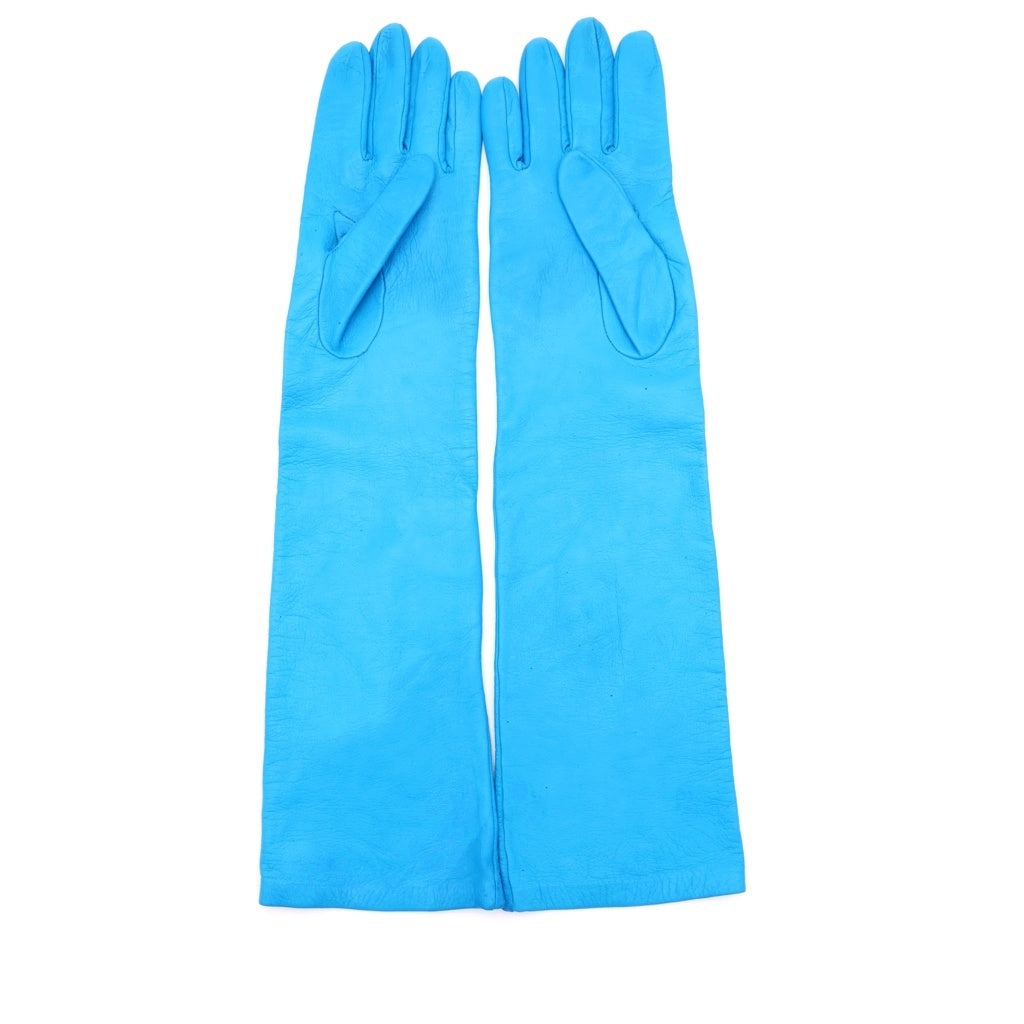 Maison Margiela(メゾンマルジェラ) 22AW Full sleeve leather gloves レザーグローブ 革手袋 ブルー S51TS0059