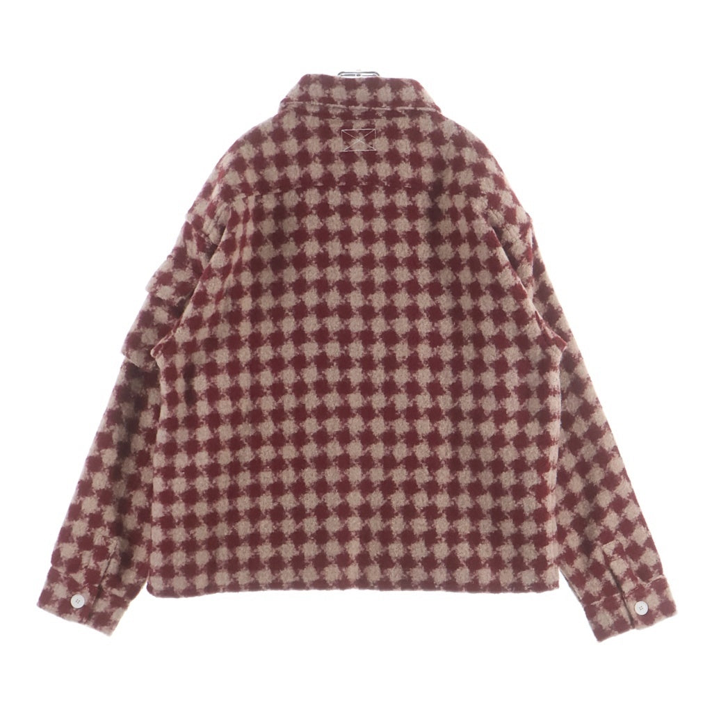 MLVINCE(メルヴィンス) MILITARY CHECK JACKET ミリタリー チェック ジャケット ホワイトレッド