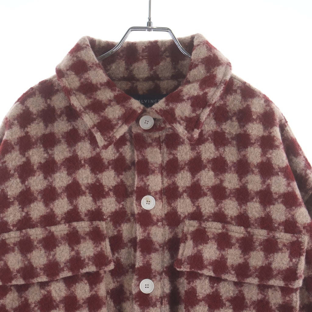 MLVINCE(メルヴィンス) MILITARY CHECK JACKET ミリタリー チェック ジャケット ホワイトレッド