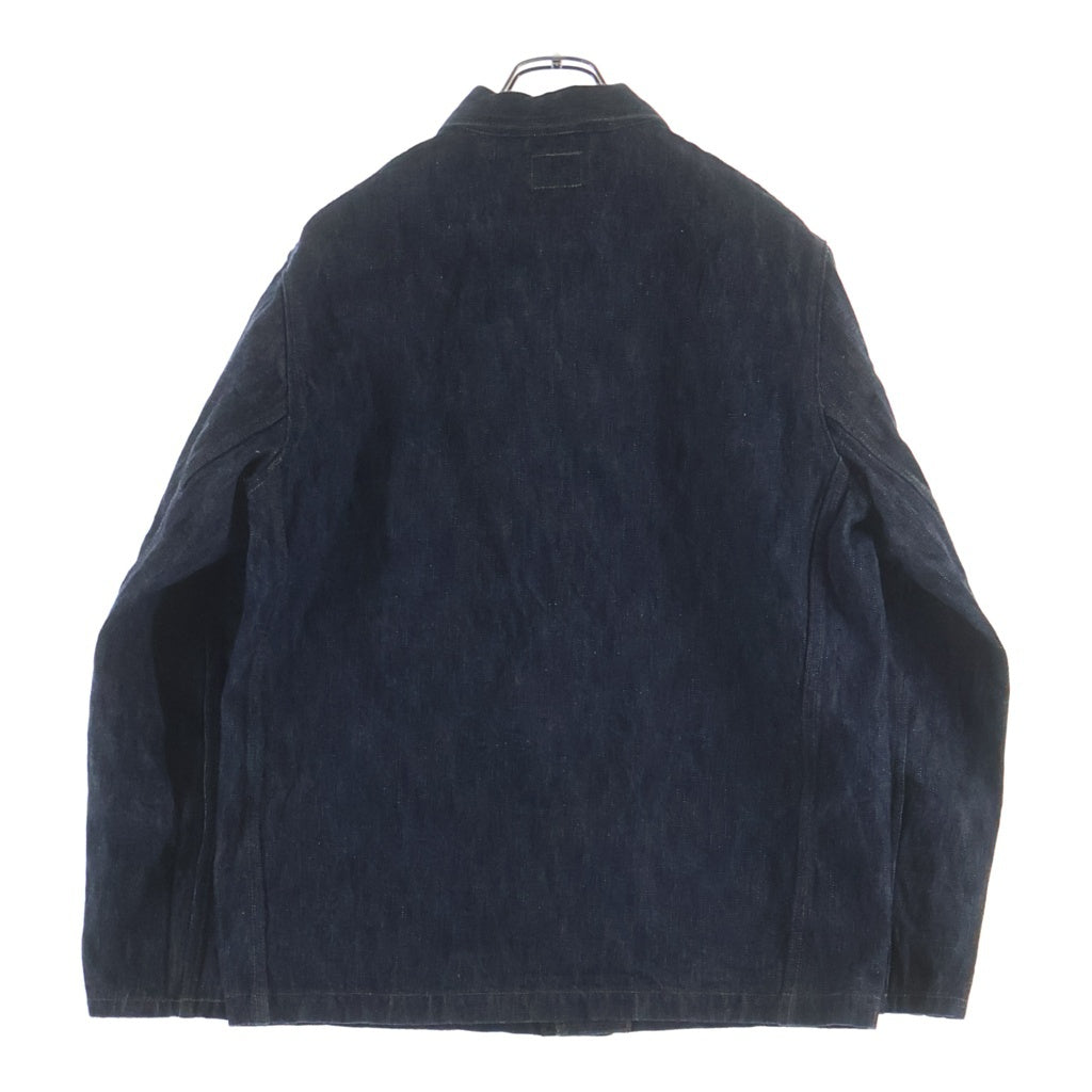 NO BRAND(ノーブランド) 鬼デニム 17oz鬼絣デニム 03502-kasuri 天然藍 カバーオール ジャケット インディゴ