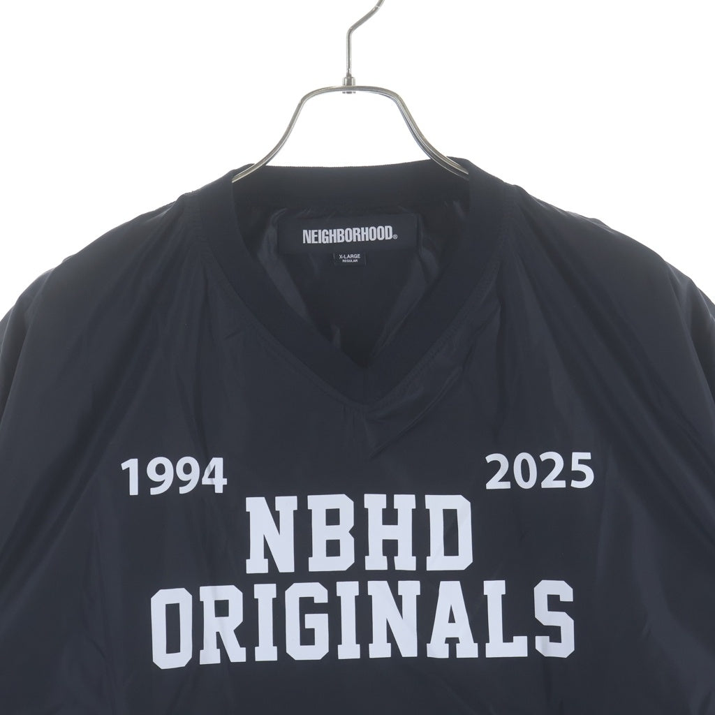 NEIGHBORHOOD(ネイバーフッド) 25AW PULLOVER SHIRT LS Vネック プルオーバーシャツ ウィンドブレーカー ブラック 252TSNH-SHM04