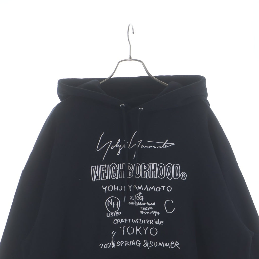 NEIGHBORHOOD(ネイバーフッド) 23AW ×YOHJI YAMAMOTO POUR HOMME ヨージヤマモトプールオム プルオーバースウェットパーカー ブラック 232YAYYN-CSM01S