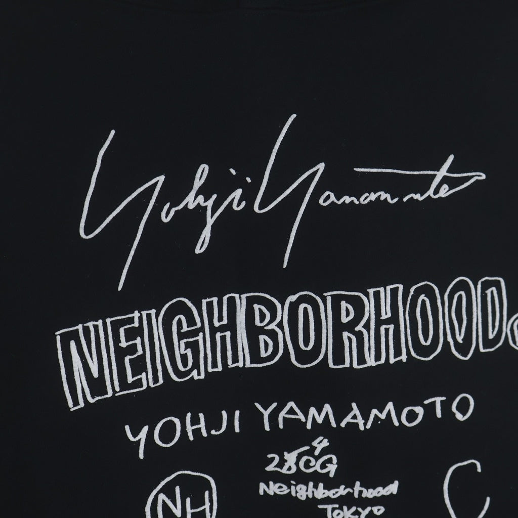 NEIGHBORHOOD(ネイバーフッド) 23AW ×YOHJI YAMAMOTO POUR HOMME ヨージヤマモトプールオム プルオーバースウェットパーカー ブラック 232YAYYN-CSM01S