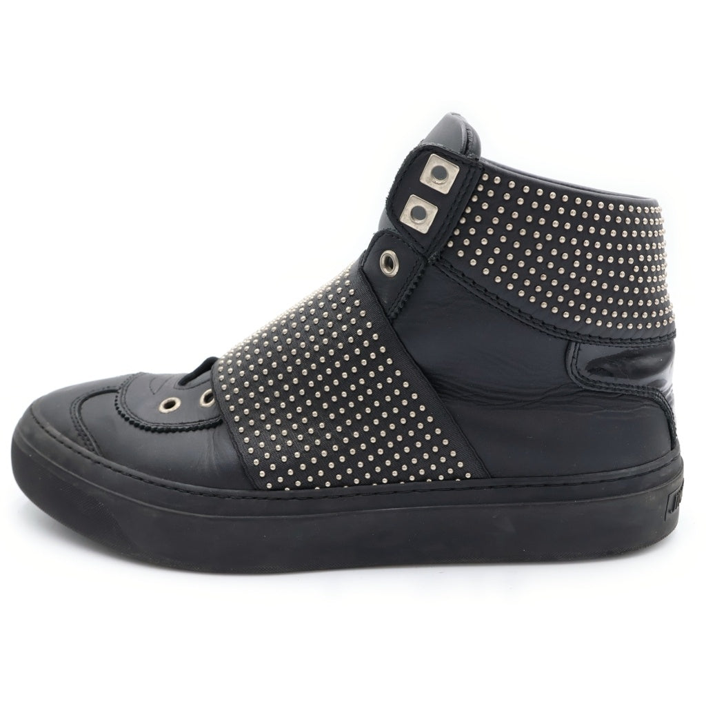 JIMMY CHOO(ジミーチュウ) ARCHIE アーチー スタッズ ブラックレザーハイカットスニーカー 42
