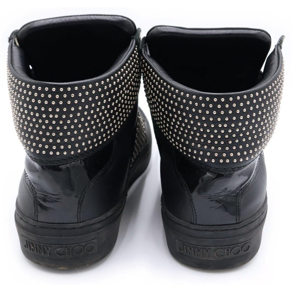 JIMMY CHOO(ジミーチュウ) ARCHIE アーチー スタッズ ブラックレザーハイカットスニーカー 42
