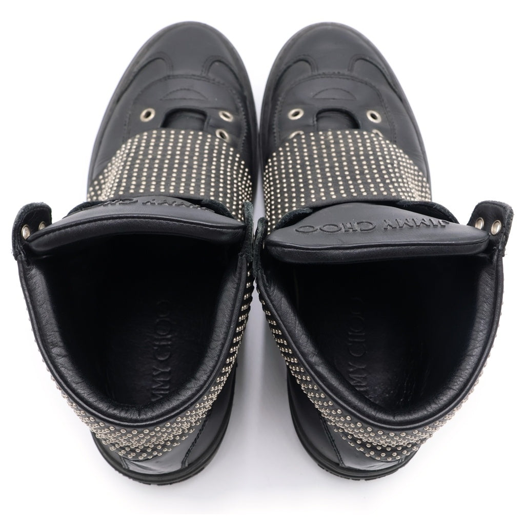 JIMMY CHOO(ジミーチュウ) ARCHIE アーチー スタッズ ブラックレザーハイカットスニーカー 42