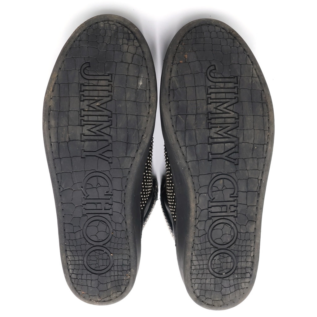 JIMMY CHOO(ジミーチュウ) ARCHIE アーチー スタッズ ブラックレザーハイカットスニーカー 42