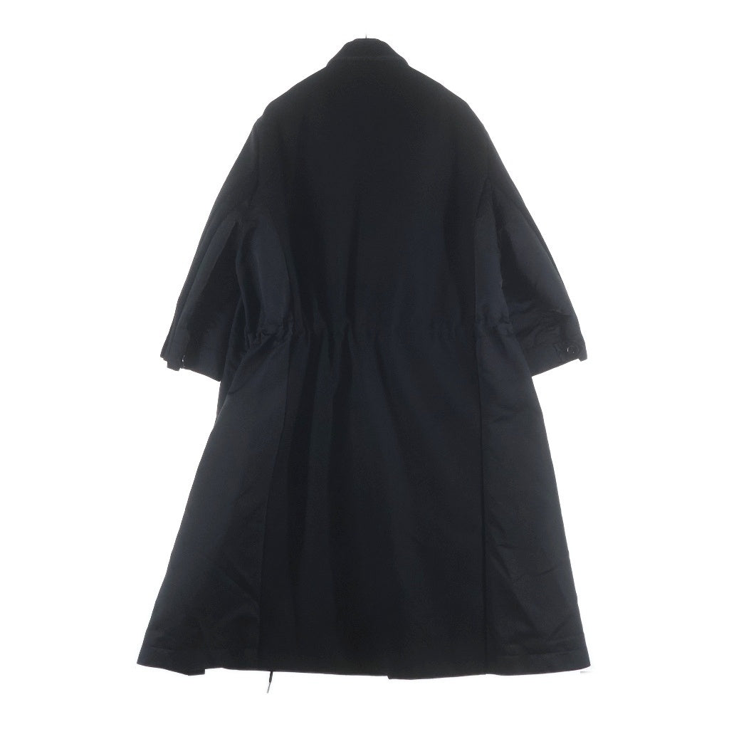 Sacai(サカイ) 23AW ウール ナイロン ドッキング チェスターコート ブラック 23-03114M