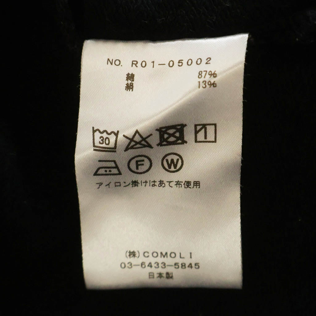 COMOLI(コモリ) 20SS シルク混 長袖Tシャツ ロンT ブラック R01-05002