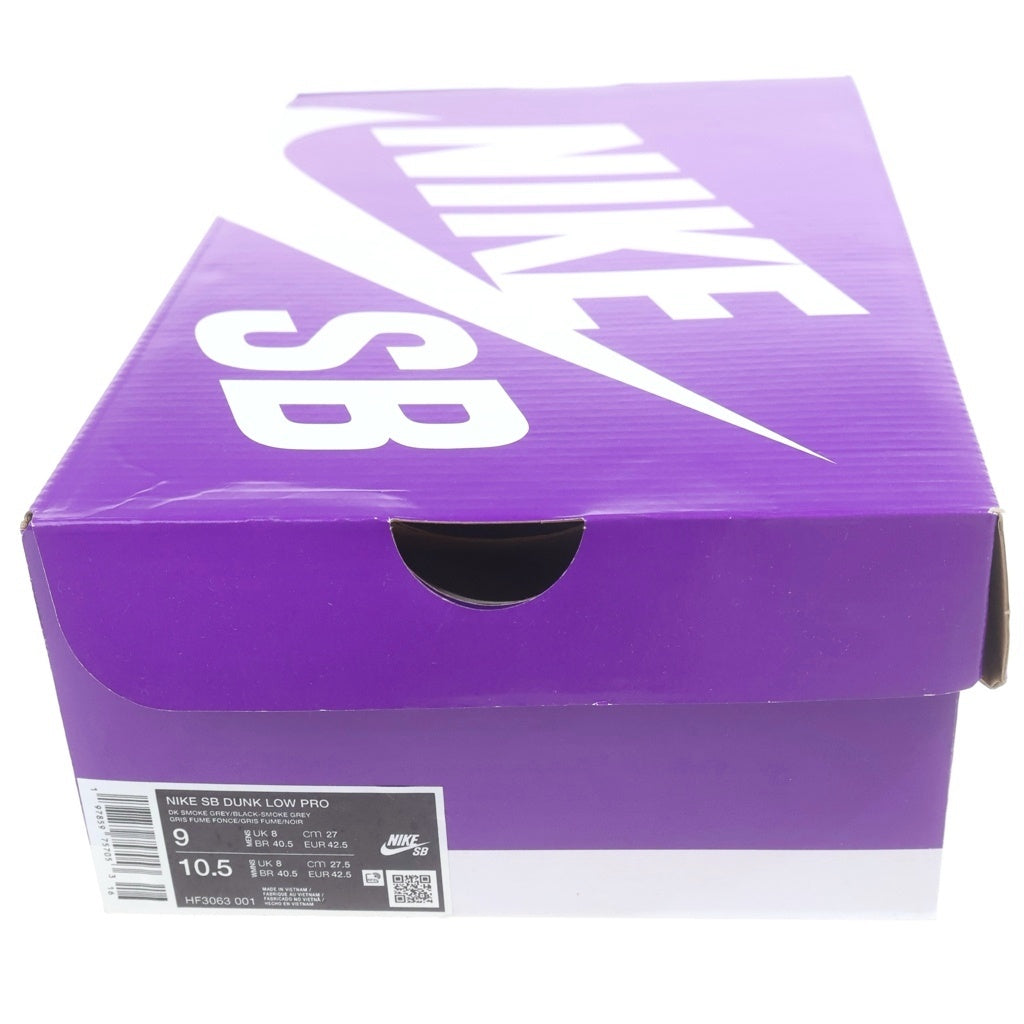 NIKE SB(ナイキエスビー) DUNK LOW PRO DARK SMOKE GREY ダンク ダークスモークグレー ローカットスニーカー ブラック/グレー US9/27cm HF3063-001