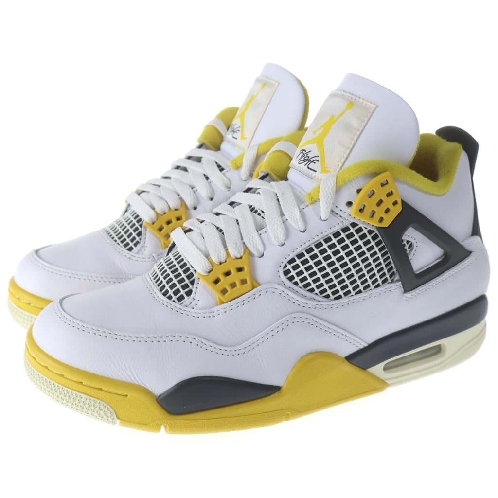 NIKE(ナイキ) WMNS AIR JORDAN 4 RETRO ウィメンズ エアジョーダン ハイカットスニーカー ホワイト/イエロー US10/27cm AQ9129-101