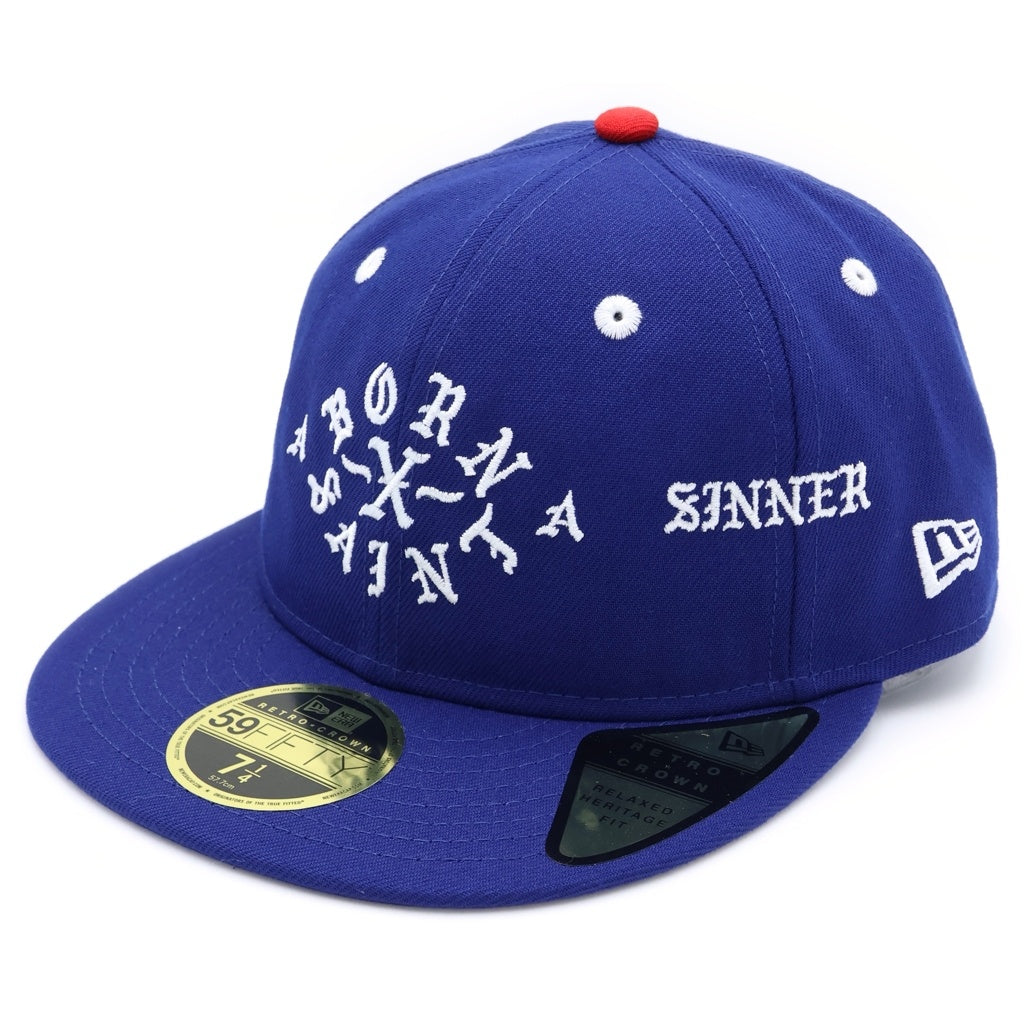 SAINT MICHAEL(セントマイケル) 24SS BORN SAINT BR CAP BLUE ボーン セント フロント刺繍 ベースボールキャップ 帽子 ブルー SM-YS8-0000-C14