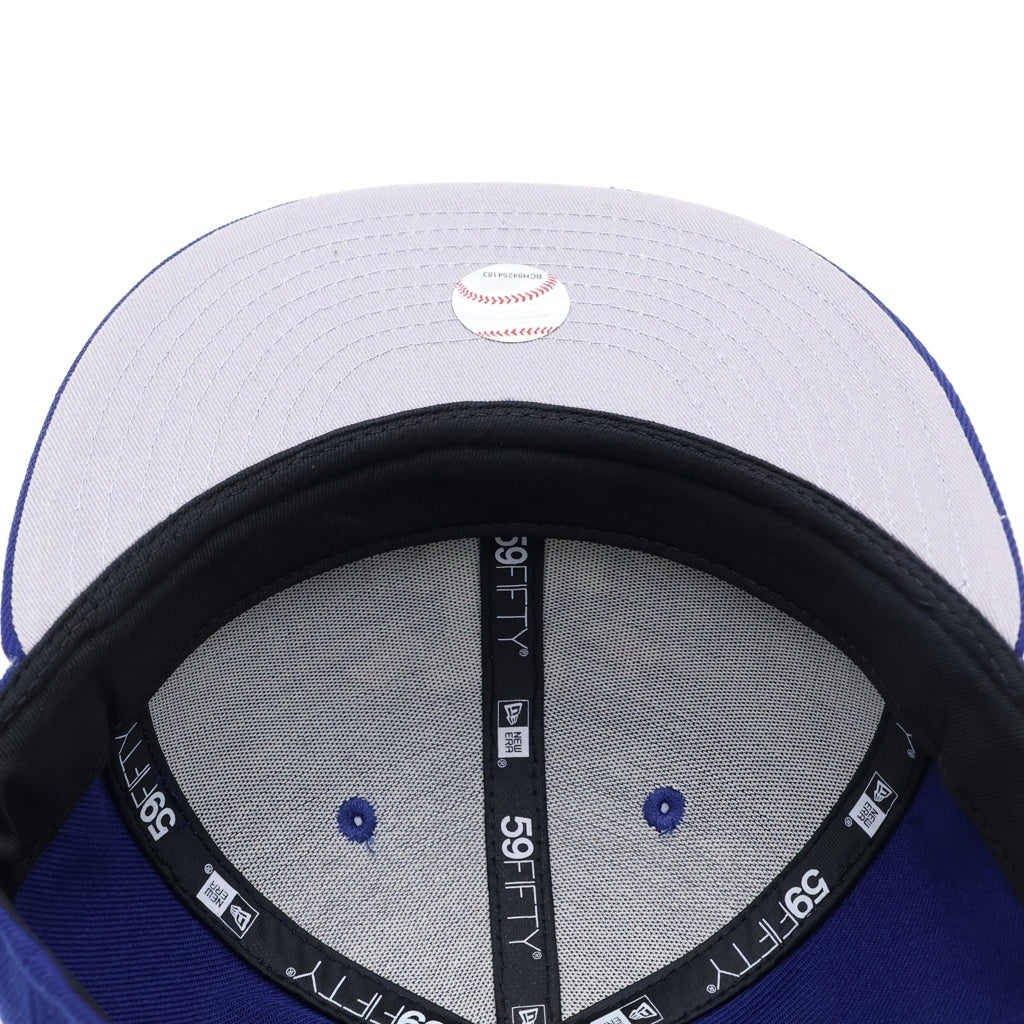 BORN X RAISED(ボーンアンドレイズド) ×NEW ERA 59FIFTY LA ROCKER HAT ニューエラ ドジャースロゴ 刺繍 ベースボールキャップ 帽子 ブルー