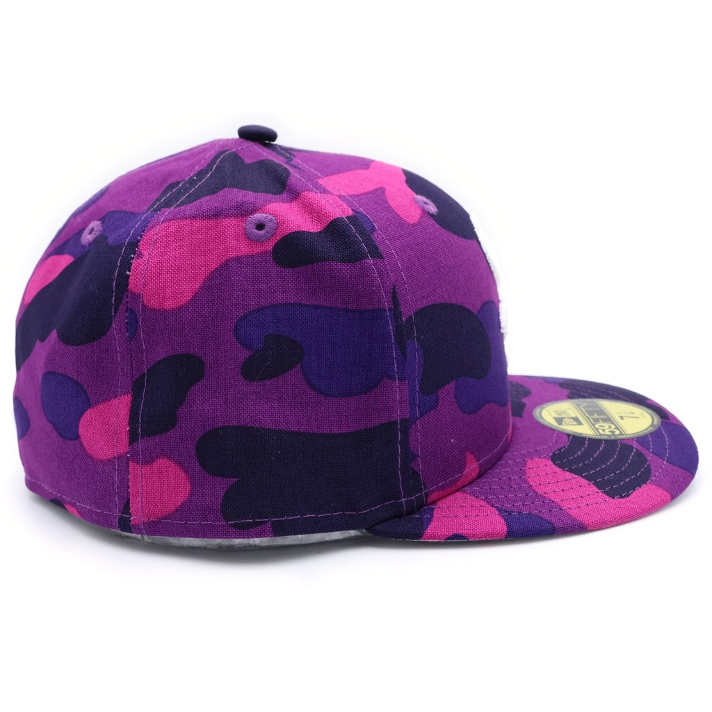 A BATHING APE アベイシングエイプ ×MLB ×NEW ERA BASEBALL CAP メジャーリーグ ニューエラ シカゴ ホワイトソックス ベースボールキャップ カモフラ パープル A BATHING APE(アベイシングエイプ) ×MLB ×NEW ERA BASEBALL CAP